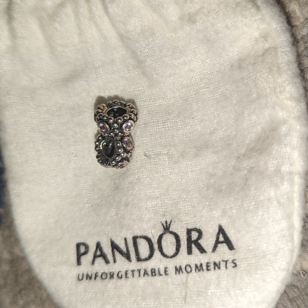 Pandora set of 2 spacers with pink cubic zirconia